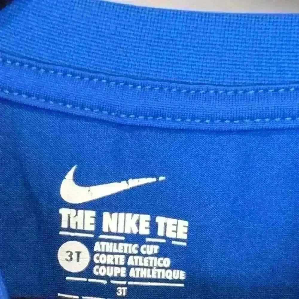Nike Boys' Blue Long Sleeve Tee with Red and White Graphic